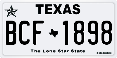 TX license plate BCF1898