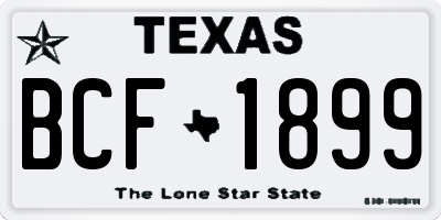 TX license plate BCF1899