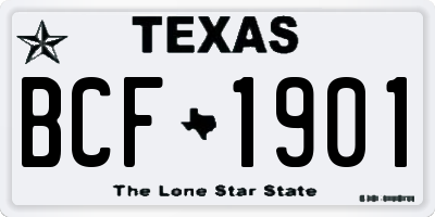 TX license plate BCF1901