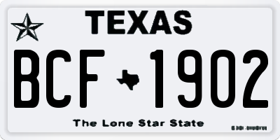 TX license plate BCF1902