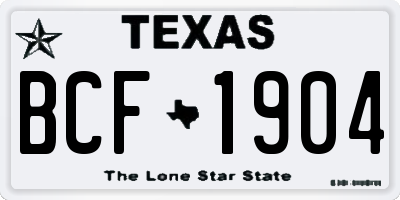 TX license plate BCF1904