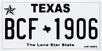 TX license plate BCF1906