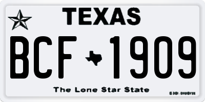 TX license plate BCF1909