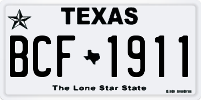 TX license plate BCF1911