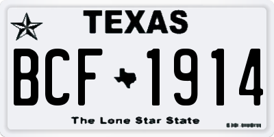 TX license plate BCF1914