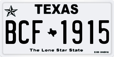 TX license plate BCF1915