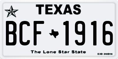 TX license plate BCF1916