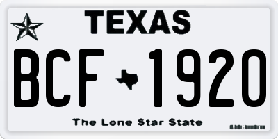 TX license plate BCF1920
