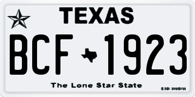 TX license plate BCF1923