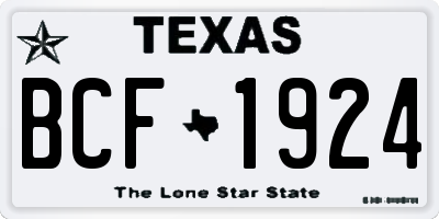 TX license plate BCF1924