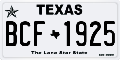 TX license plate BCF1925
