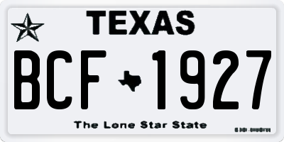 TX license plate BCF1927