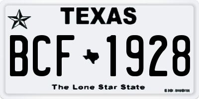 TX license plate BCF1928