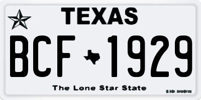 TX license plate BCF1929