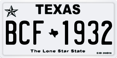 TX license plate BCF1932