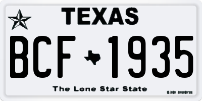 TX license plate BCF1935