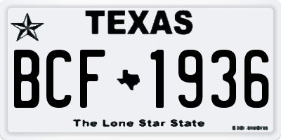 TX license plate BCF1936