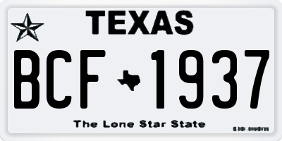 TX license plate BCF1937