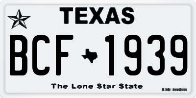 TX license plate BCF1939