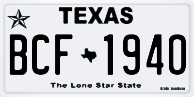 TX license plate BCF1940