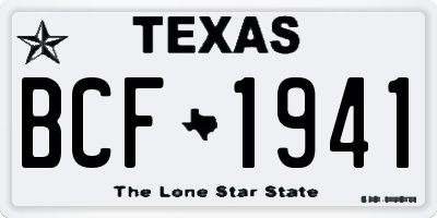 TX license plate BCF1941