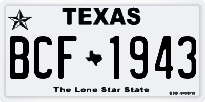TX license plate BCF1943