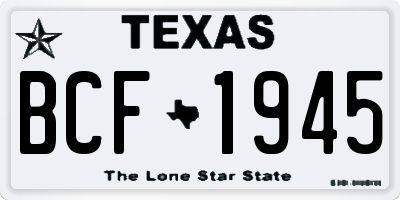 TX license plate BCF1945