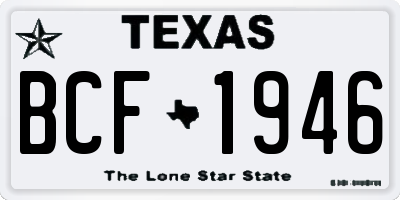 TX license plate BCF1946