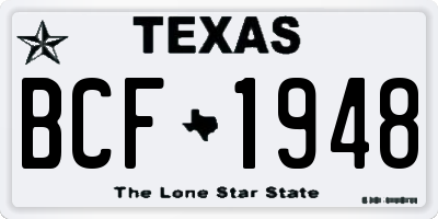 TX license plate BCF1948