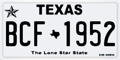 TX license plate BCF1952