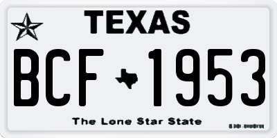 TX license plate BCF1953
