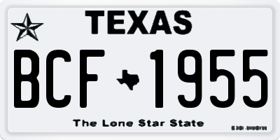 TX license plate BCF1955