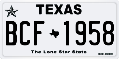 TX license plate BCF1958