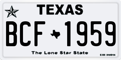TX license plate BCF1959