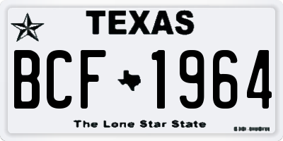 TX license plate BCF1964