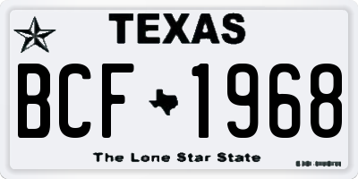 TX license plate BCF1968