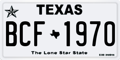 TX license plate BCF1970