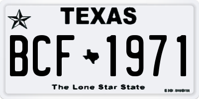 TX license plate BCF1971