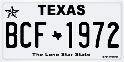TX license plate BCF1972