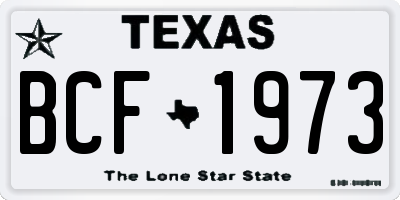 TX license plate BCF1973