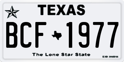 TX license plate BCF1977