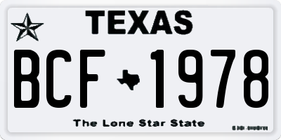 TX license plate BCF1978