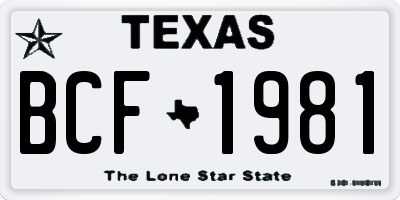 TX license plate BCF1981