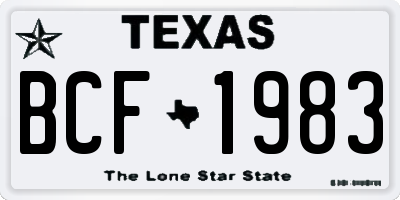 TX license plate BCF1983