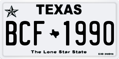TX license plate BCF1990