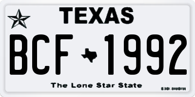 TX license plate BCF1992