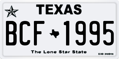 TX license plate BCF1995