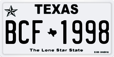 TX license plate BCF1998