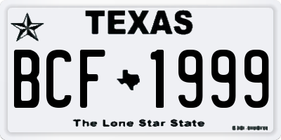 TX license plate BCF1999