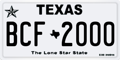 TX license plate BCF2000